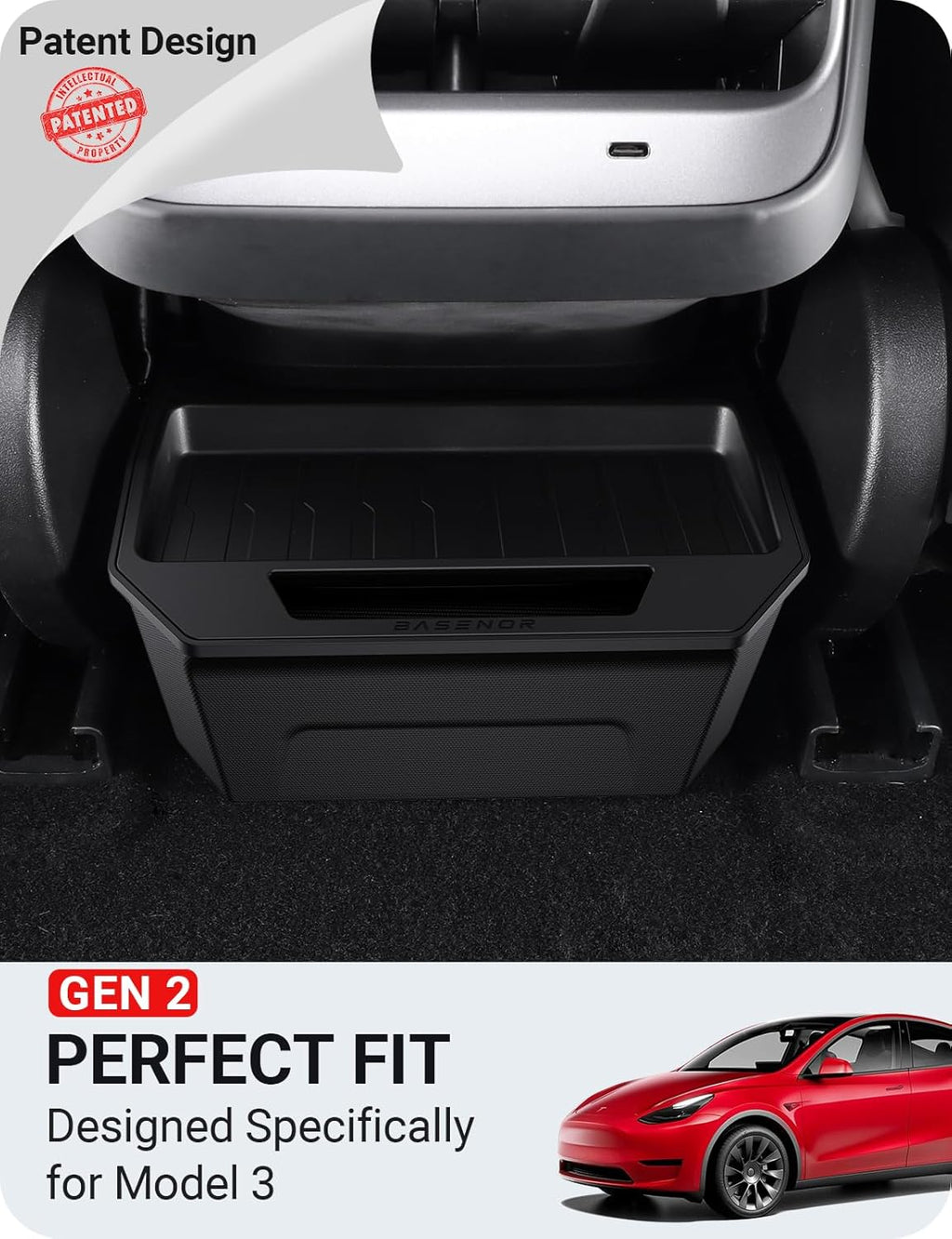 Cubo de Basura y Organizador de Consola Tesla Model 3