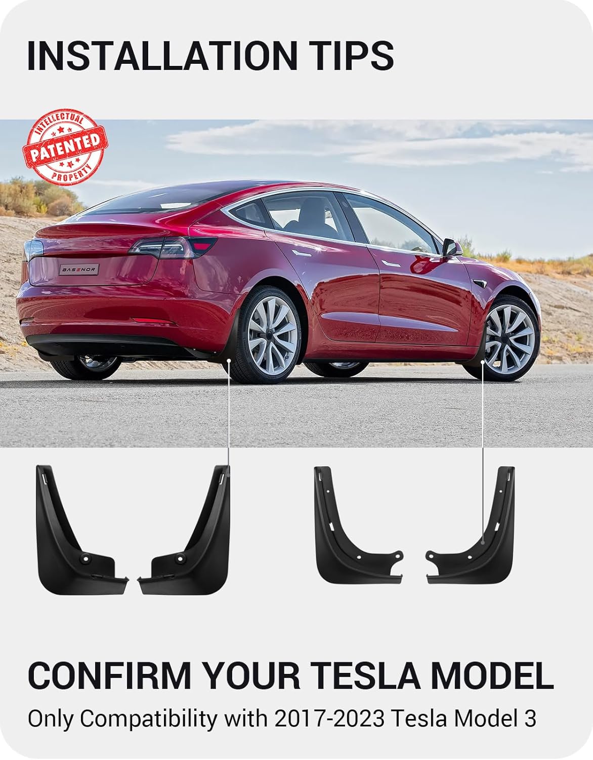 Solapas de Barro Tesla Model 3