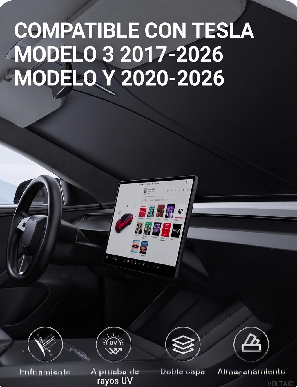 Parasol Plegable para Parabrisas Tesla Model 3/Y