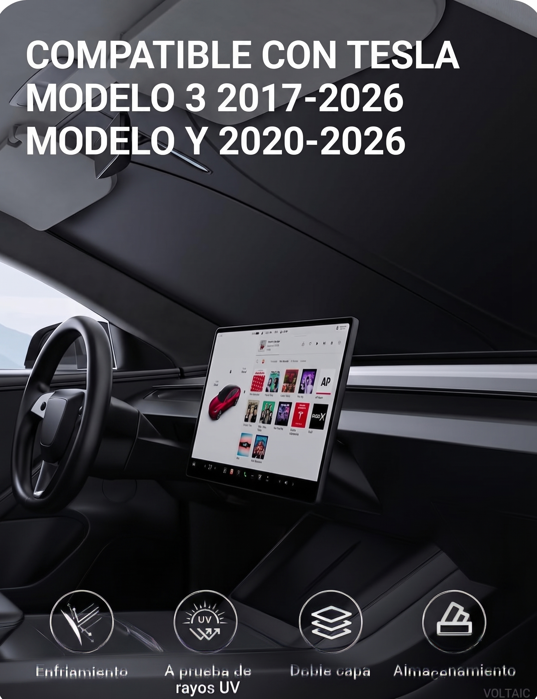 Parasol Plegable para Parabrisas Tesla Model 3/Y