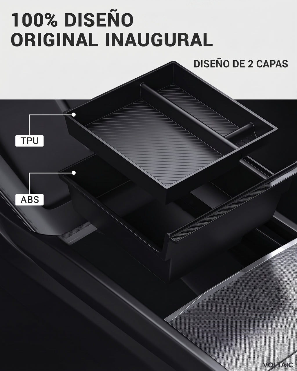 Organizador de Consola Central Edición Carbono Tesla Model Y/3