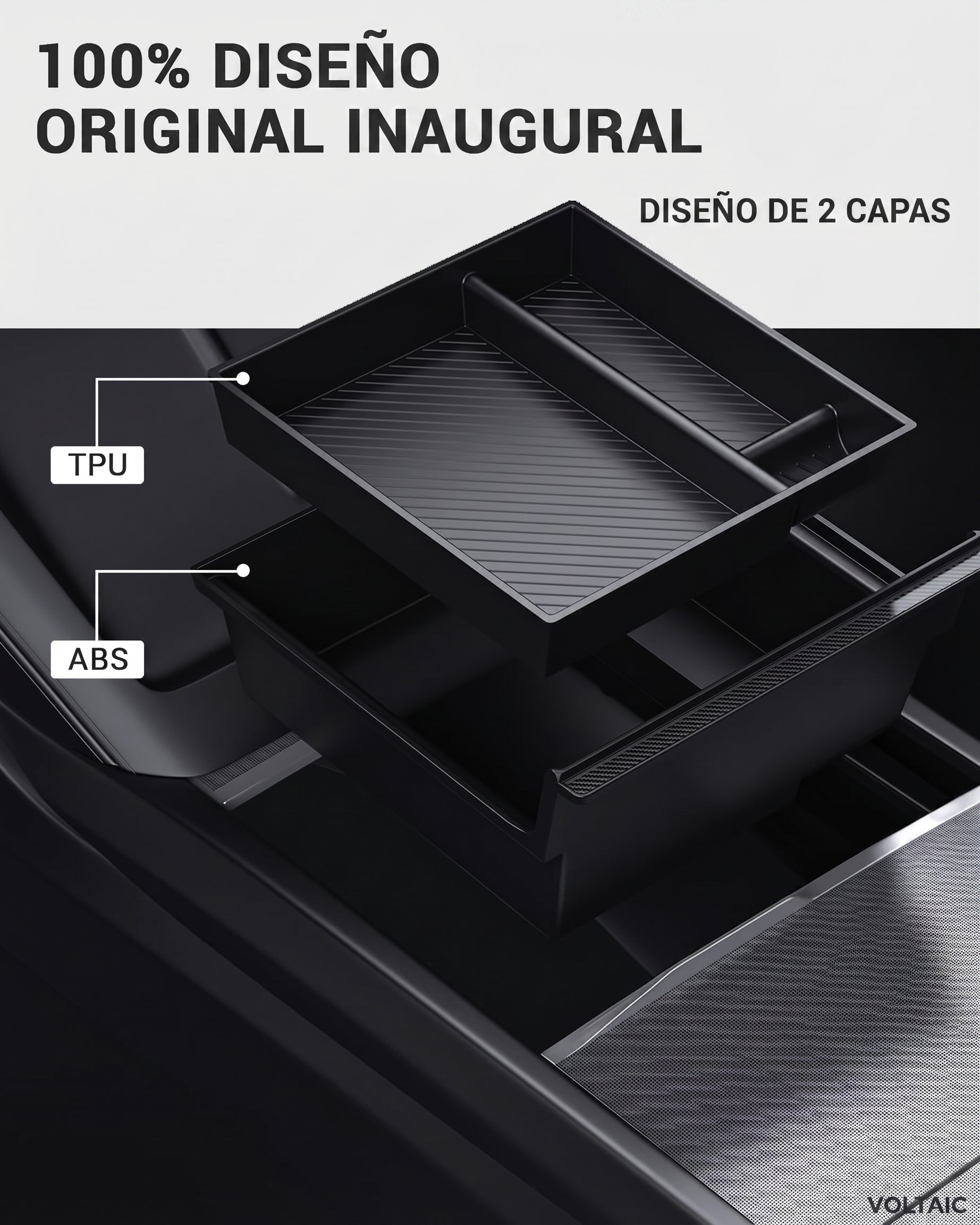 Organizador de Consola Central Edición Carbono Tesla Model Y/3