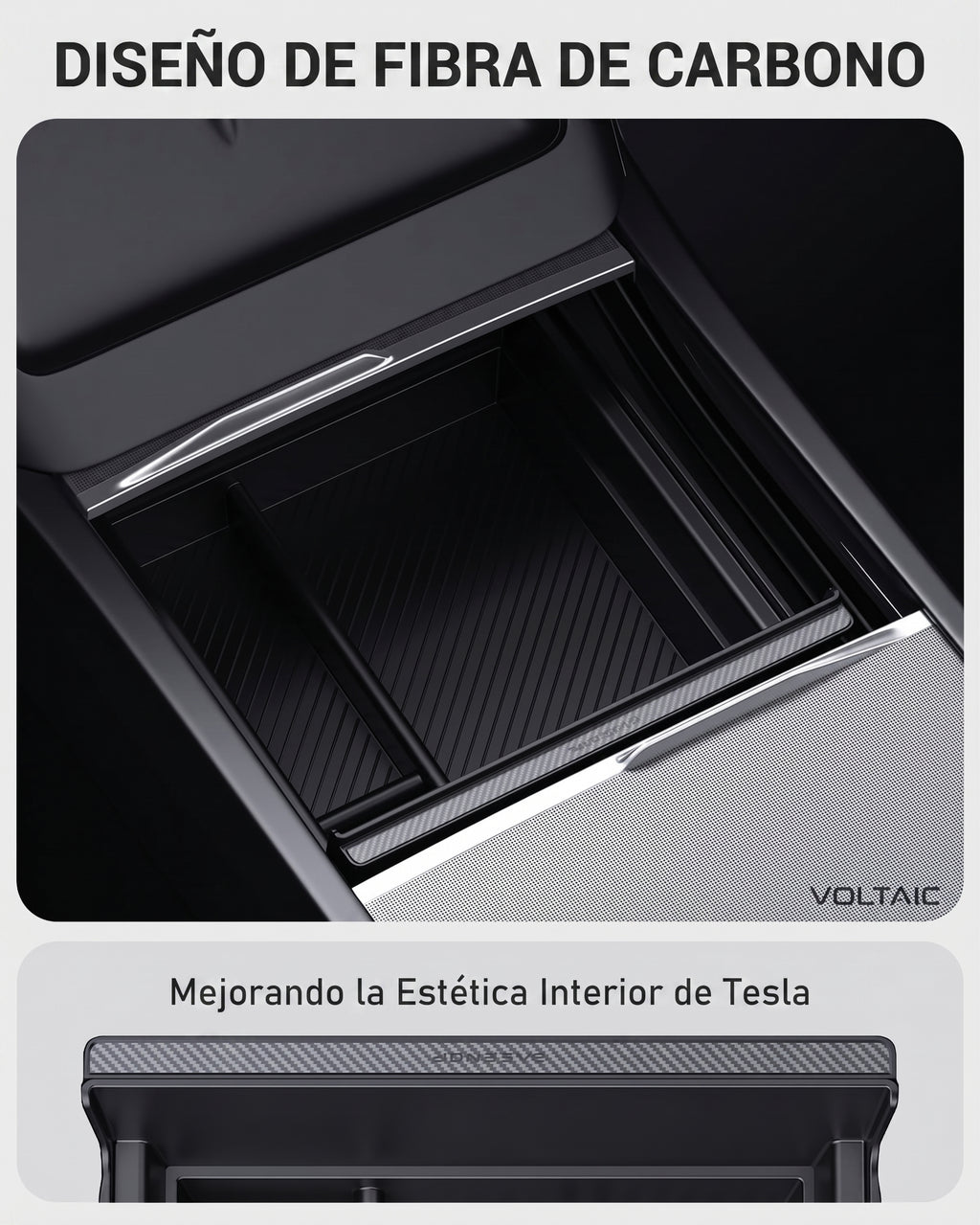 Organizador de Consola Central Edición Carbono Tesla Model Y/3
