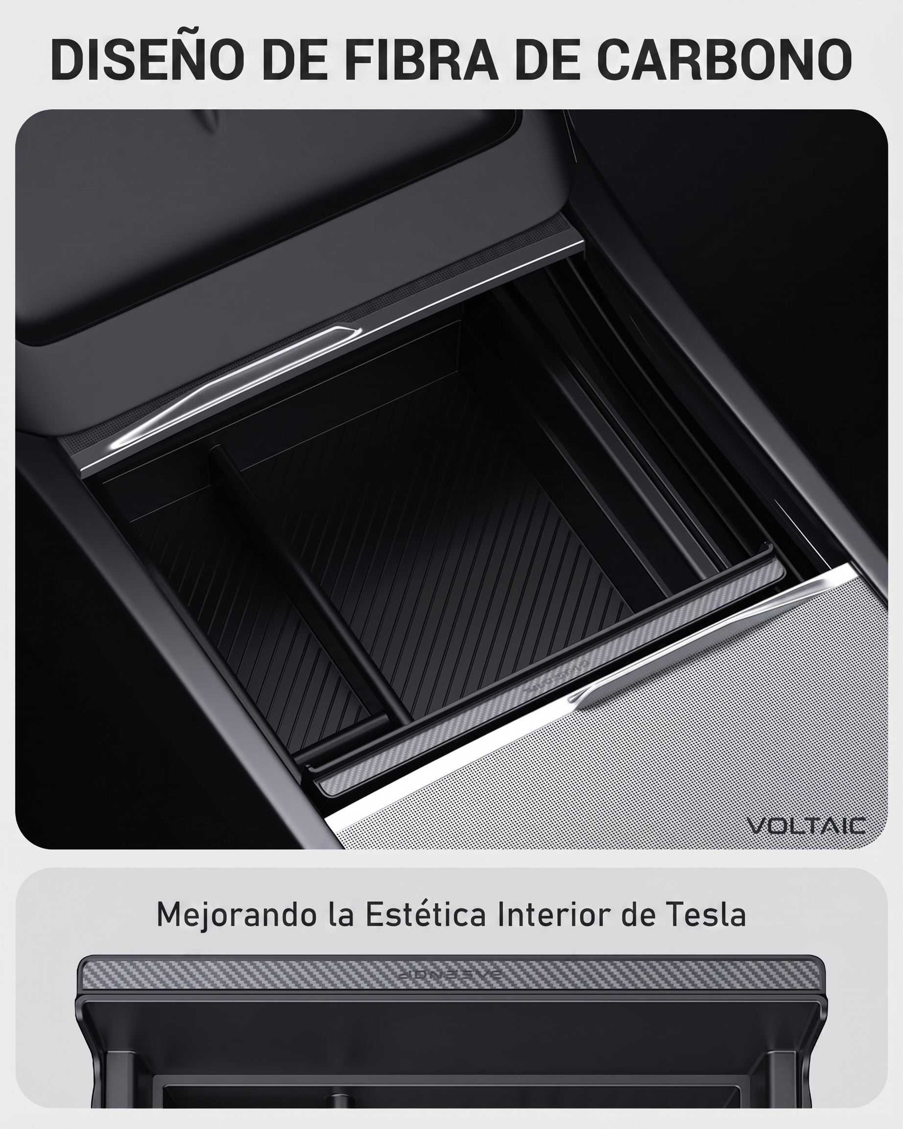 Organizador de Consola Central Edición Carbono Tesla Model Y/3