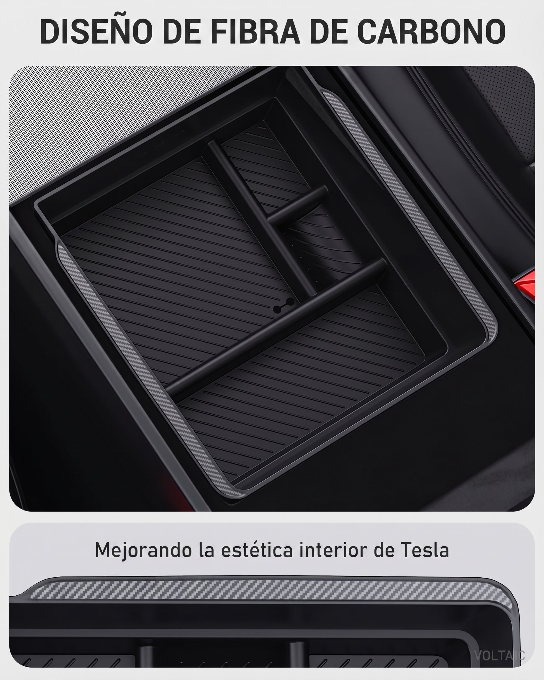 Caja de Almacenamiento para Reposabrazos Tesla Model 3/Y