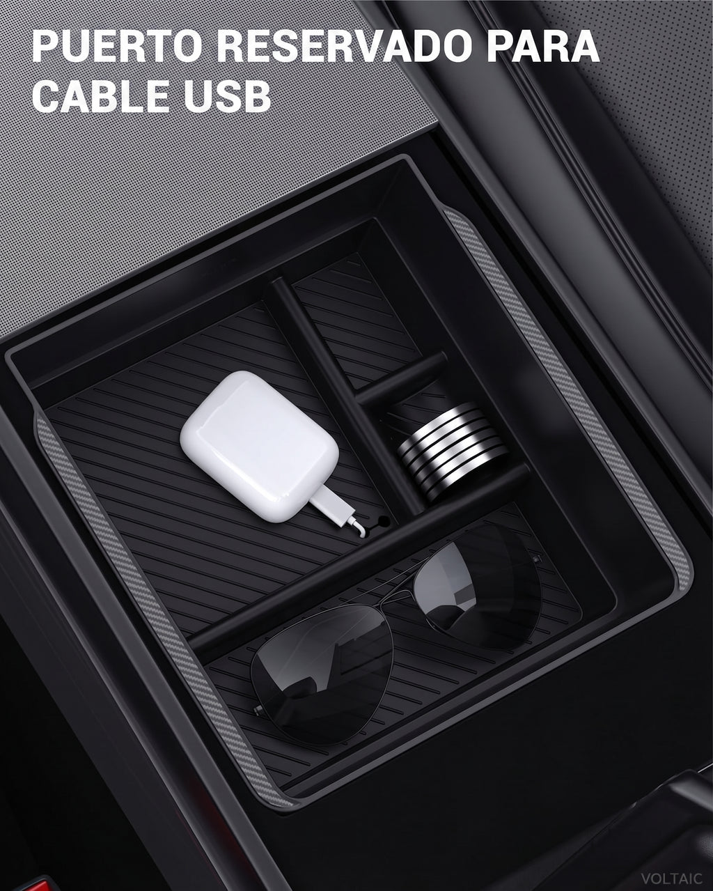 Caja de Almacenamiento para Reposabrazos Tesla Model 3/Y