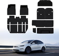 10 piezas alfombrillas de suelo Tesla Model X de 7 asientos para todo clima, alfombrilla de forro de carga XPE, alfombrillas de coche antideslizantes, alfombrilla de maletero, funda de asiento