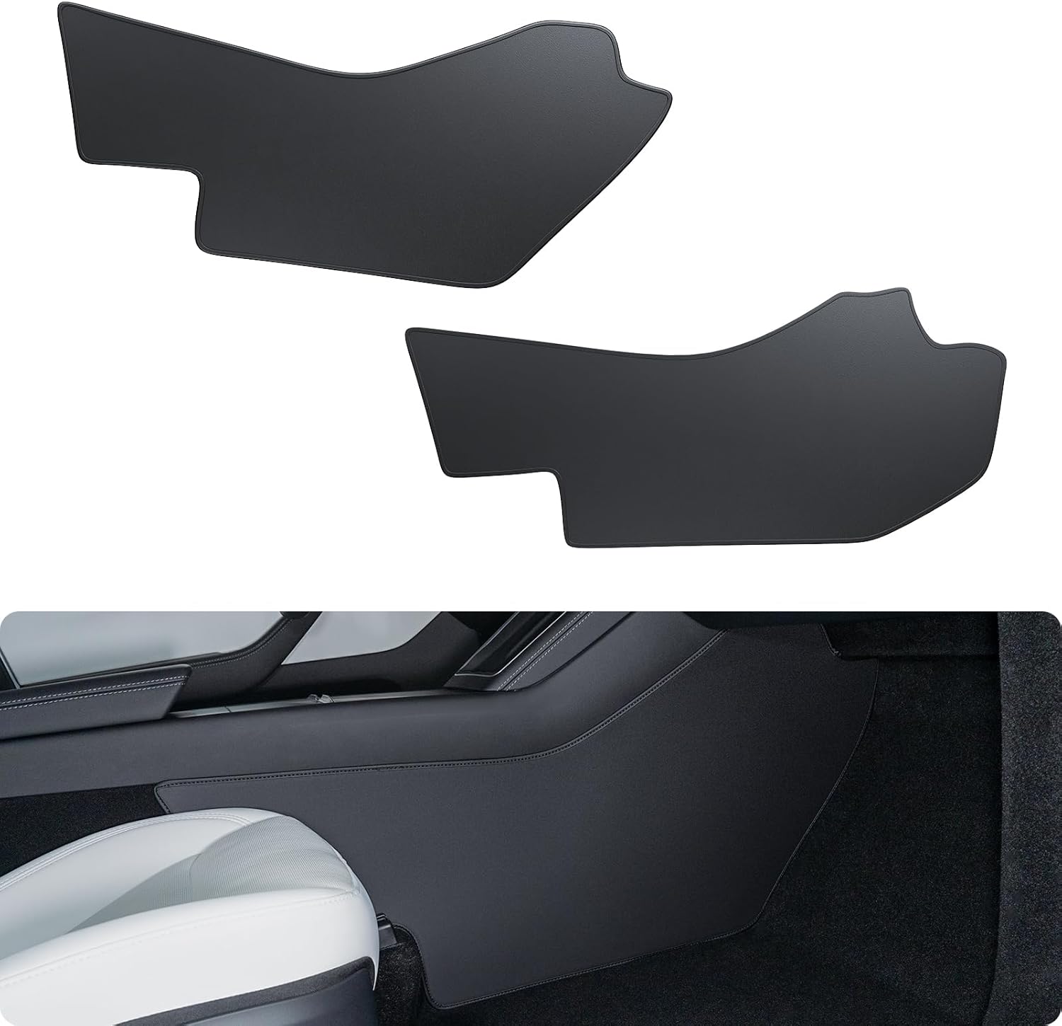 2026 2025 Tesla Model Y Juniper - Alfombrilla lateral antipatadas, impermeable y resistente al polvo, cubierta protectora para asiento delantero para Tesla Modelo Y accesorios 2 piezas