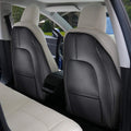 2026 2025 Tesla Model Y Protector Trasero de Asiento de Cuero Juniper/3/S/X, Tapetes para Asiento Trasero para Niños - Bolsillo Organizador Extra, Resistente al Agua y a los Arañazos, Negro