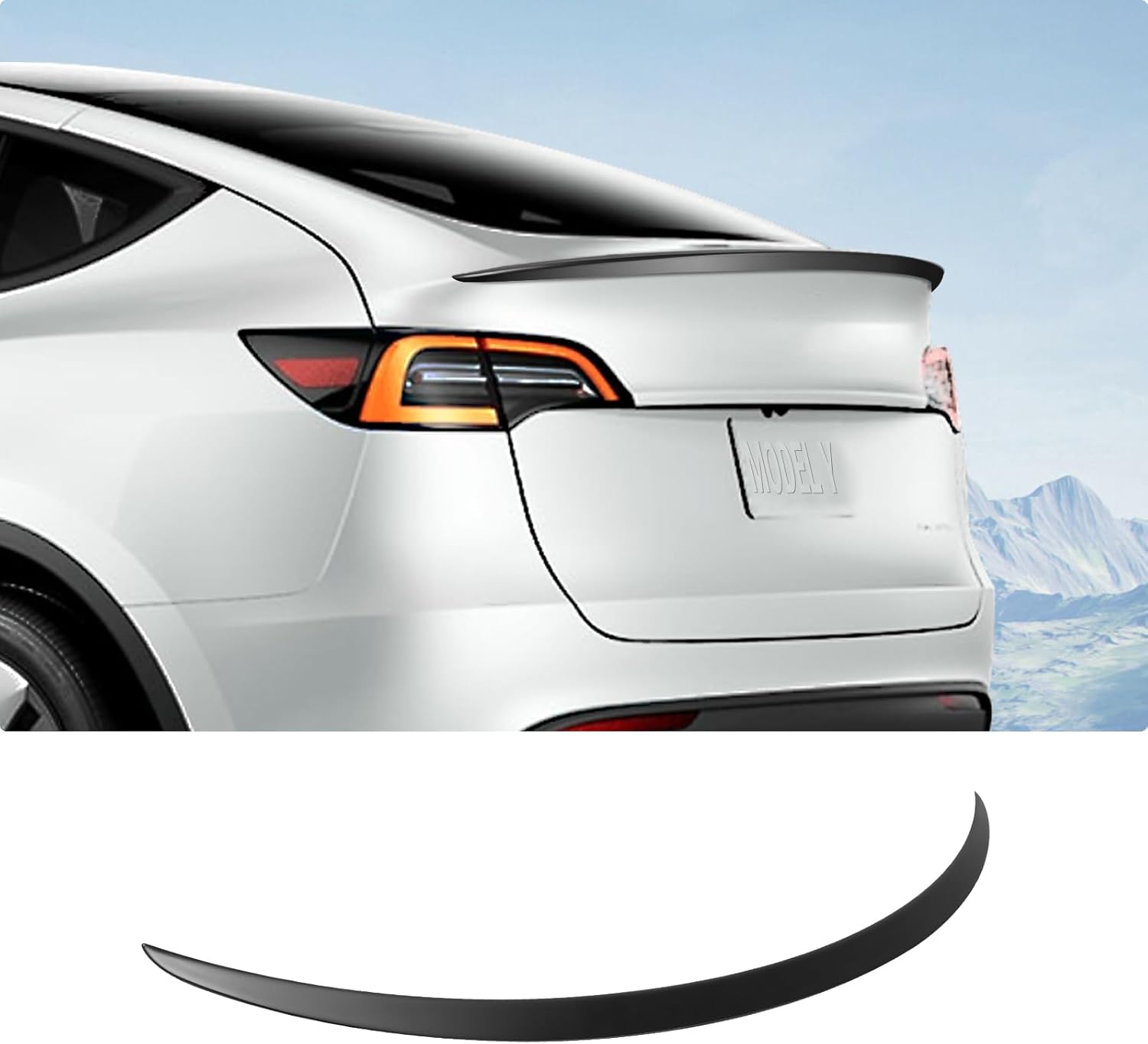 Aleron para Tesla Model Y Aleron Trasero ABS Material Aleron Trasero Original Labio del Maletero Modelo Y Accesorios Diseño Exclusivo Ajuste Personalizado Negro Mate 2020-2024