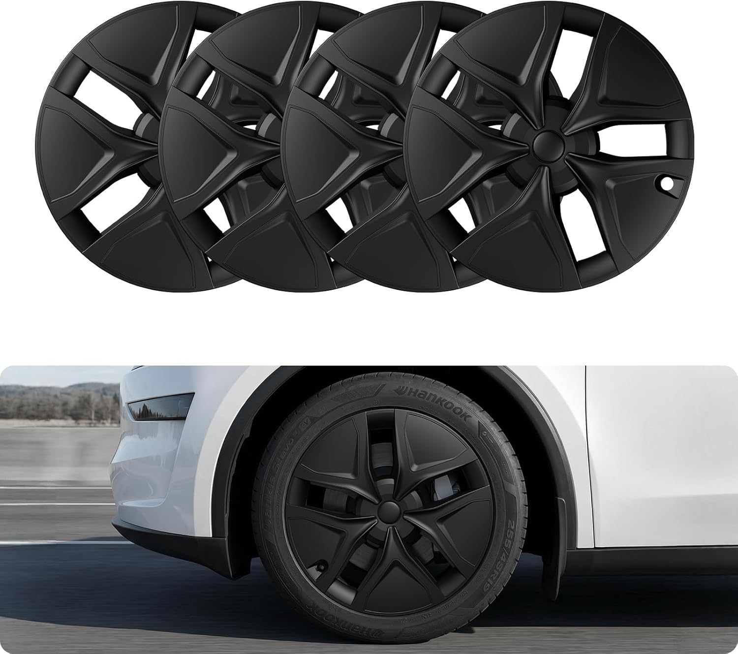 Cubiertas de rueda de 19 pulgadas para Tesla Model Y Juniper, (diseño aerodinámico), tapas de repuesto color negro mate, protector de llanta OEM, protección de rueda para el modelo Y 2025 2026, accesorios exteriores