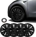 Fundas para ruedas Tesla Model Y de 19 pulgadas, tapacubos de repuesto, protector de llanta OEM (diseño propietario), tapas de rueda negras, protección de automóvil para accesorios exteriores