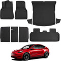 Juego completo de alfombrillas para el suelo del modelo Y para Tesla modelo Y 3D, antideslizantes, impermeables, para maletero de segunda fila, accesorios compatibles con juego de 9 (se adapta