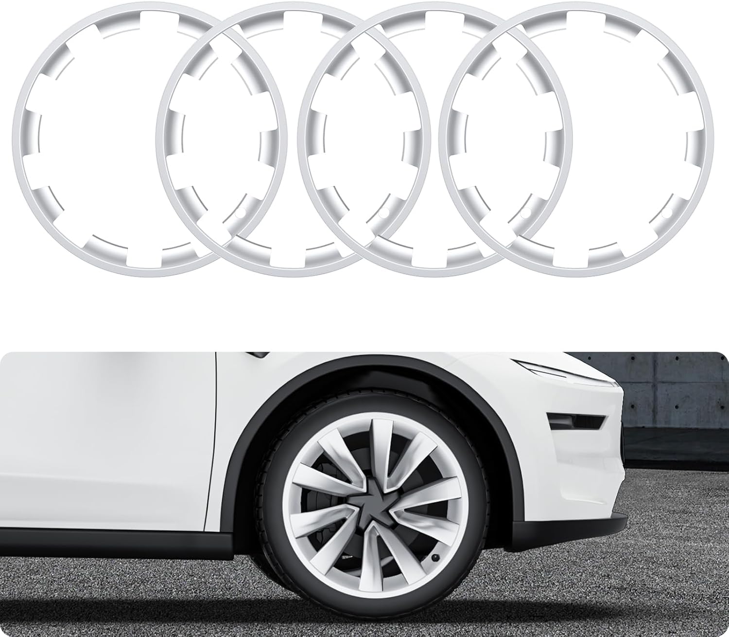 Protector de llanta para Tesla Modelo Y 2026 2025, 20 pulgadas, color plateado, protector contra arañazos, cubierta de erupción de bordillos, protección de llantas para accesorios modelo Y