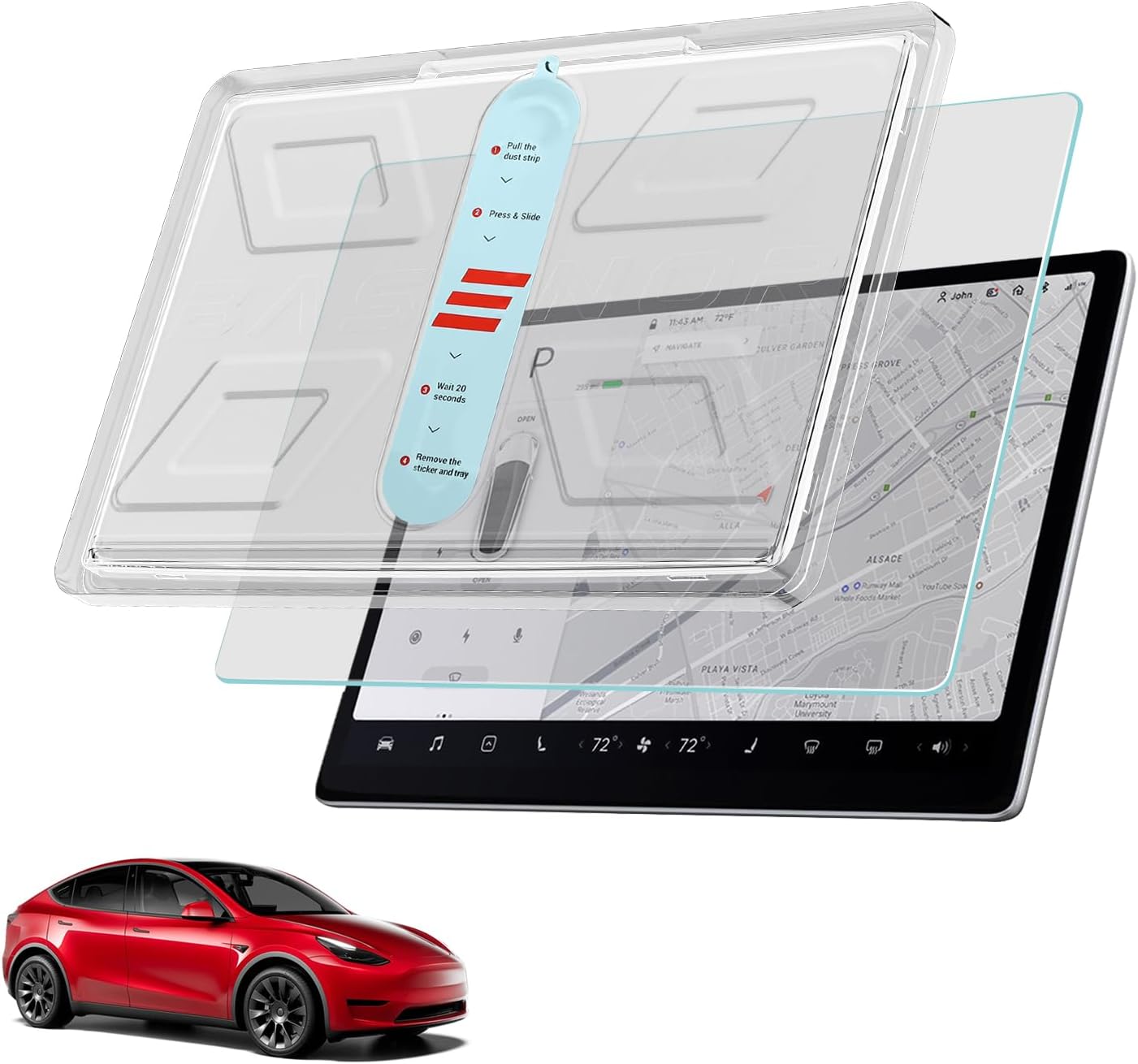 Protector de pantalla de vidrio templado para Tesla Model Y 2020-2024 y modelo 3 2017-2023, accesorios de 15 pulgadas, dureza 9H, antiarañazos, antirreflejos y antihuellas, pantalla táctil con