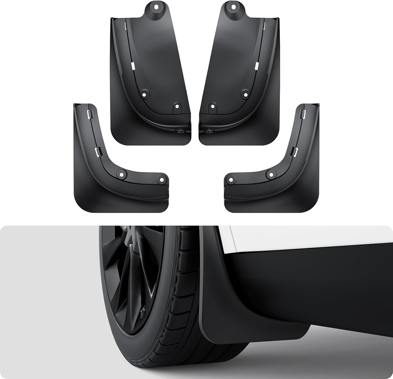 Protectores contra salpicaduras de barro Tesla Model Y Juniper 2026 2025 [sin taladrar sin cinta] Protector de barro para todo tipo de clima, protector de neumáticos para el modelo Y Juniper