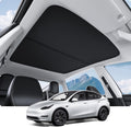 Toldo para Techo Tesla Model Y Mejorado, [Revestimientos de Nanocristales de Hielo] Parasol de Techo de Vidrio con Aislamiento Térmico, Protección Solar Retráctil para Ventana Superior