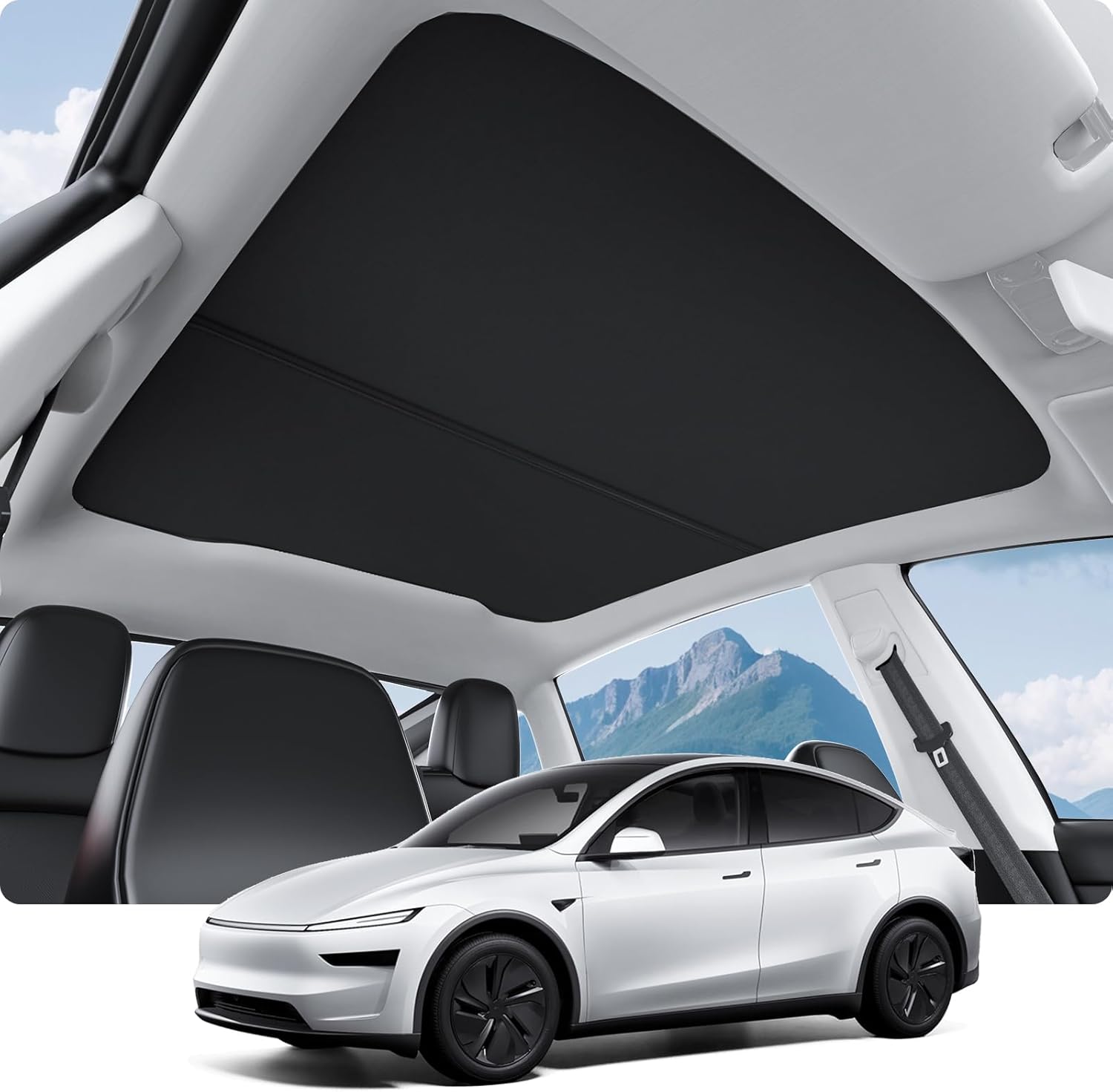 Toldo parasol Tesla modelo Y 2025 2026 [sin hueco] [Nano cristal de hielo] cubierta plegable de aislamiento térmico para techo corredizo con protección UV para el modelo Y Juniper (estándar