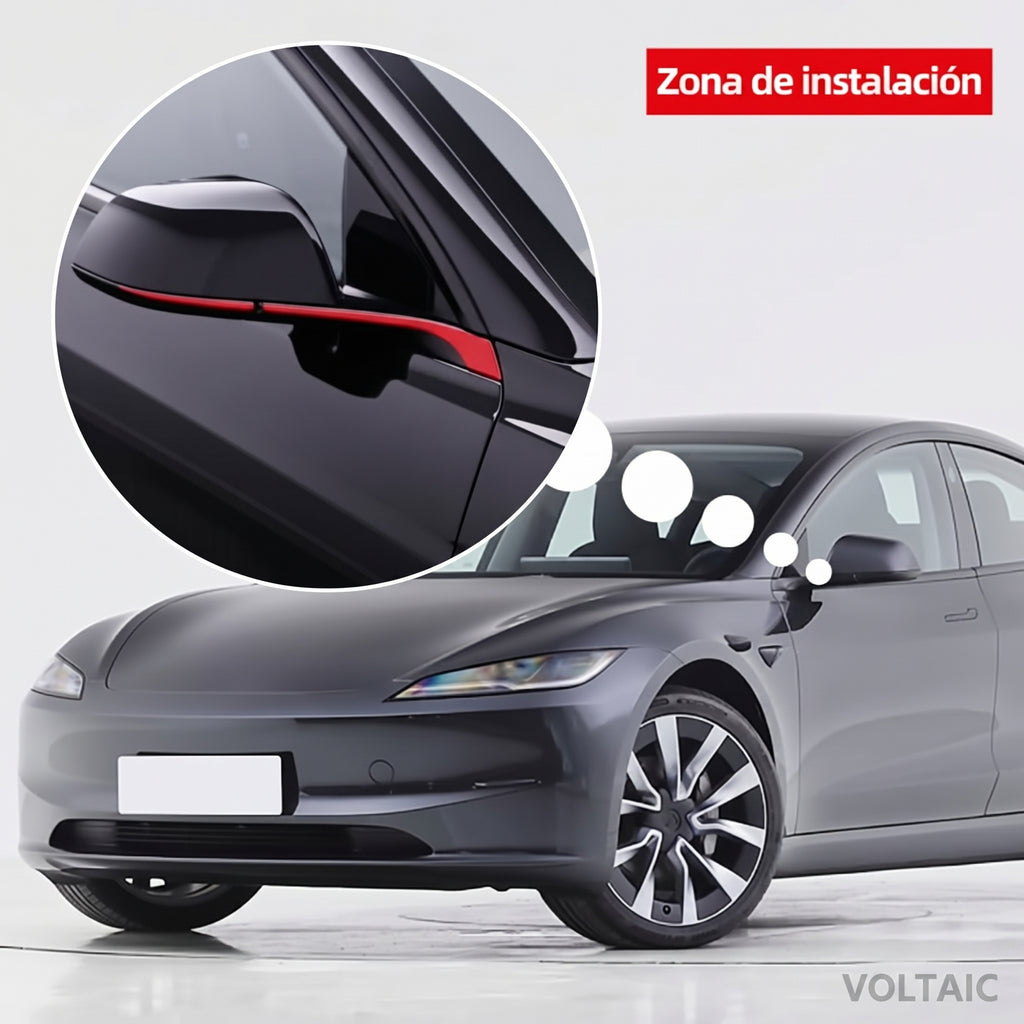Tiras Decorativas Espejo Retrovisor Tesla Model 3