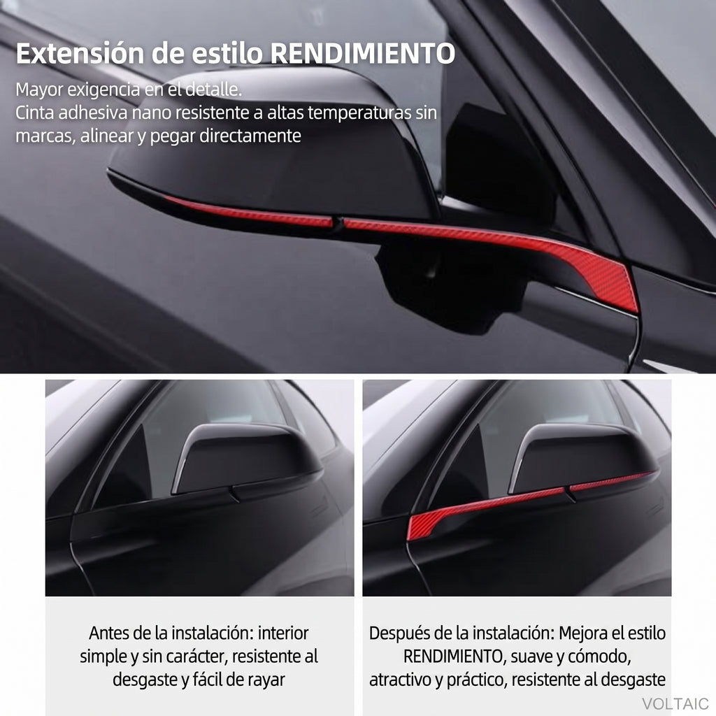 Tiras Decorativas Espejo Retrovisor Tesla Model 3