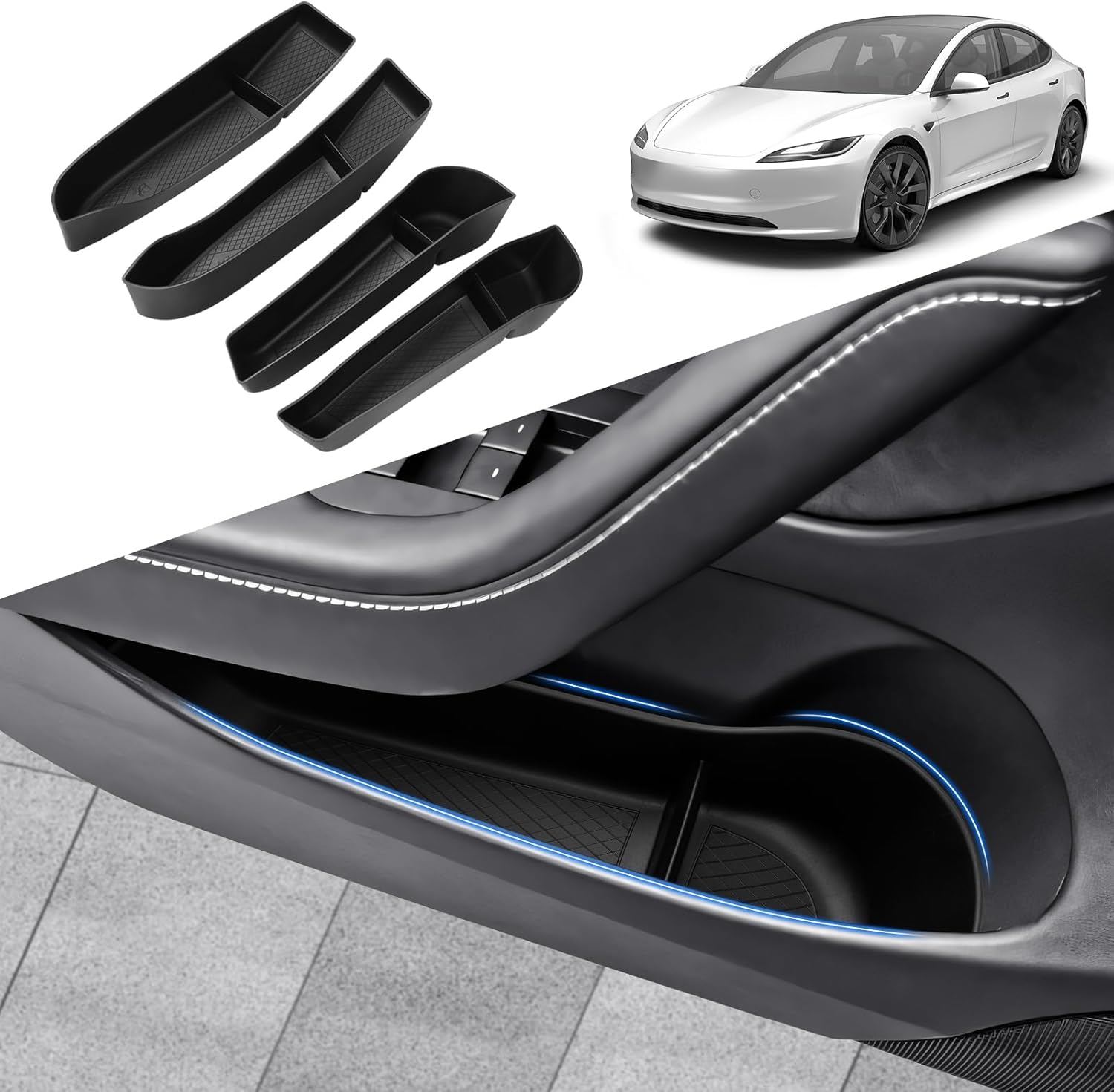 Organizador de Puerta Tesla Model 3 Highland (4 piezas)