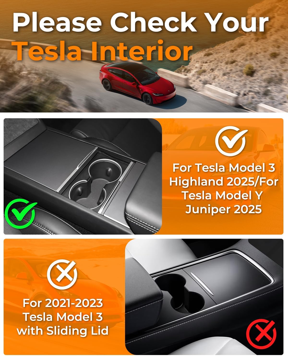 Bandeja Organizadora Consola Central Tesla Model 3/Y (5 piezas)