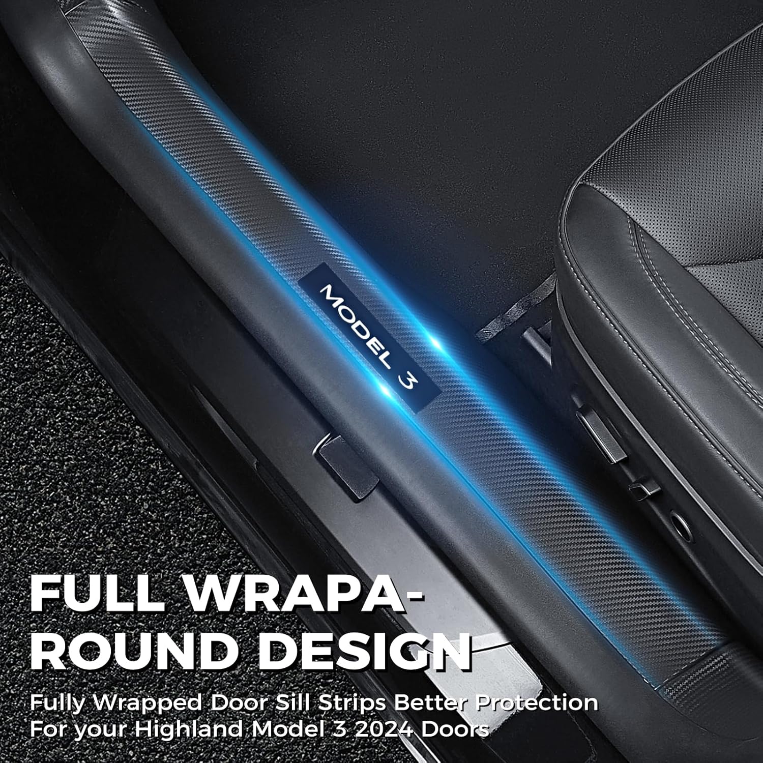 Protectores de Umbral de Puerta Tesla Model 3 Highland (8 piezas)