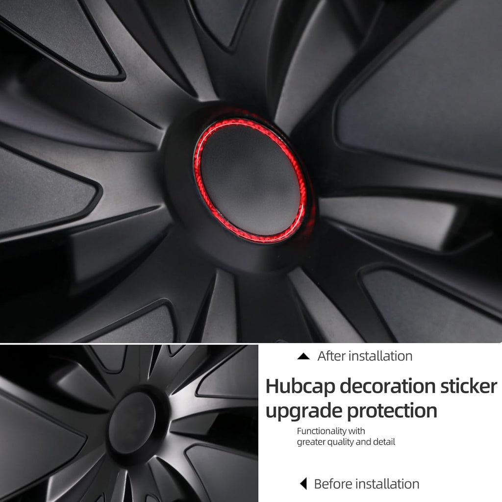 Adhesivo Decorativo Centro de Rueda Tesla Model 3/Y (Fibra Carbono)
