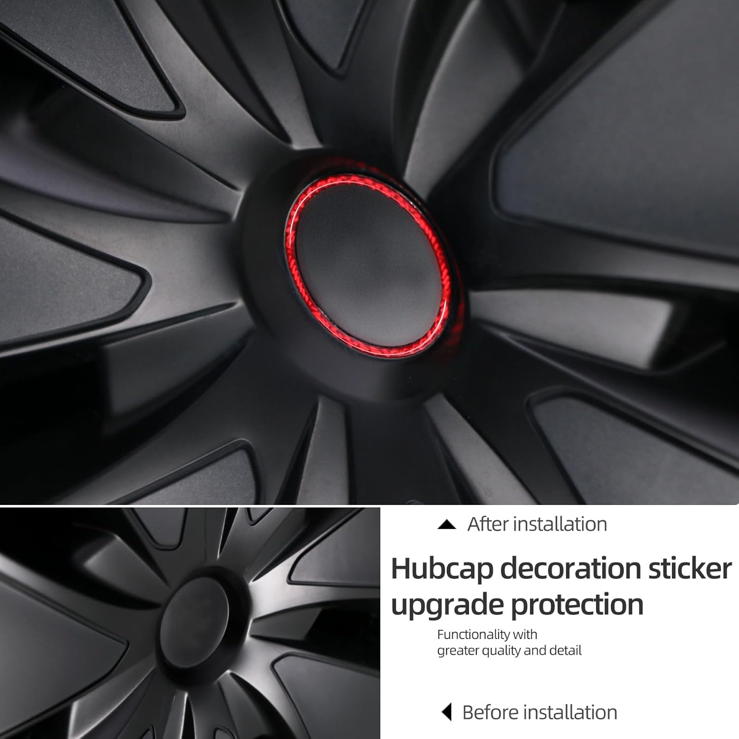 Adhesivo Decorativo Centro de Rueda Tesla Model 3/Y (Fibra Carbono)