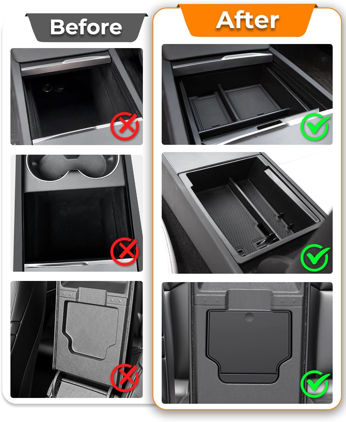 Bandeja Organizadora Consola Central Tesla Model 3/Y (5 piezas)