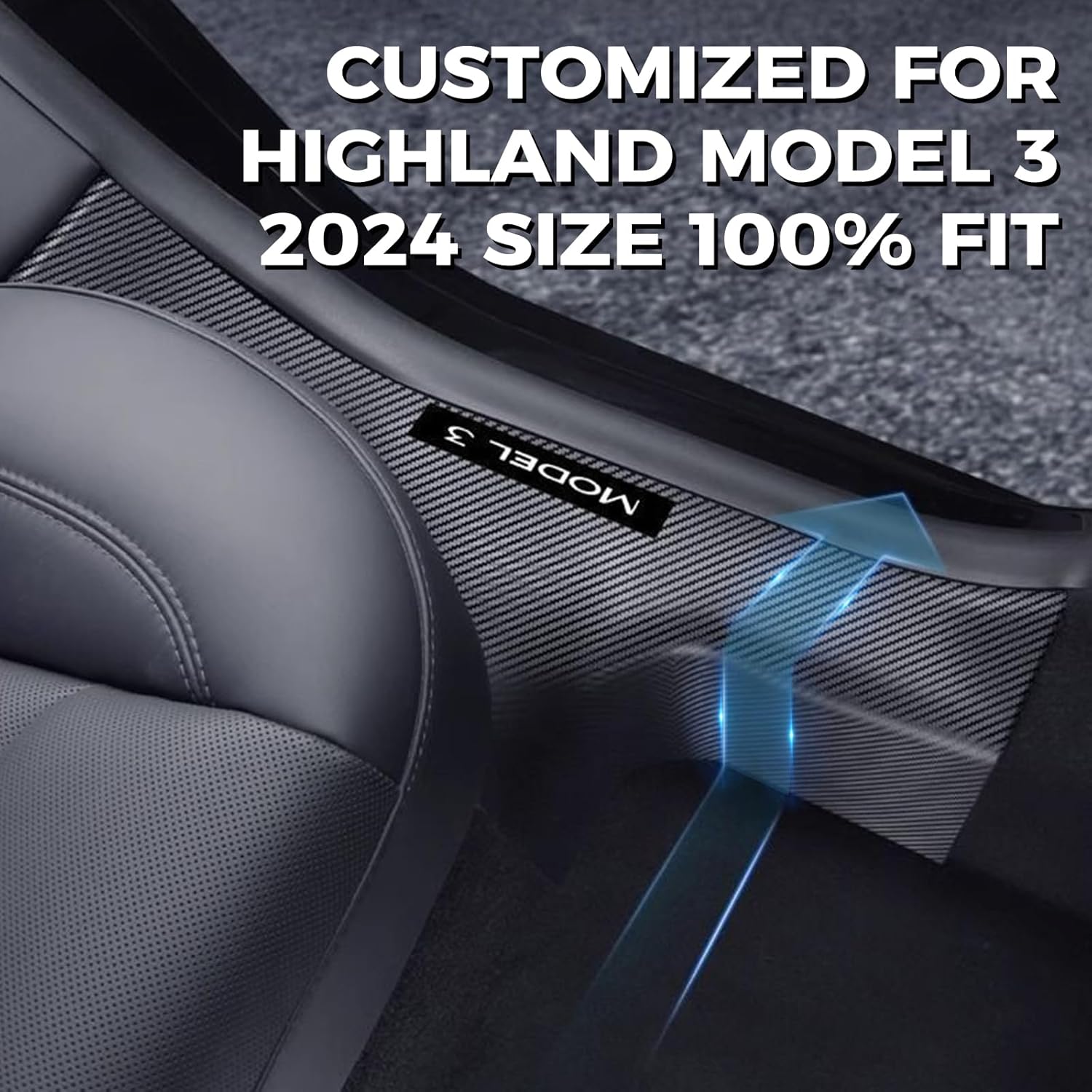 Protectores de Umbral de Puerta Tesla Model 3 Highland (8 piezas)