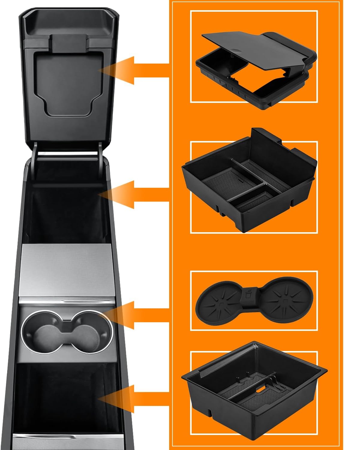 Bandeja Organizadora Consola Central Tesla Model 3/Y (5 piezas)
