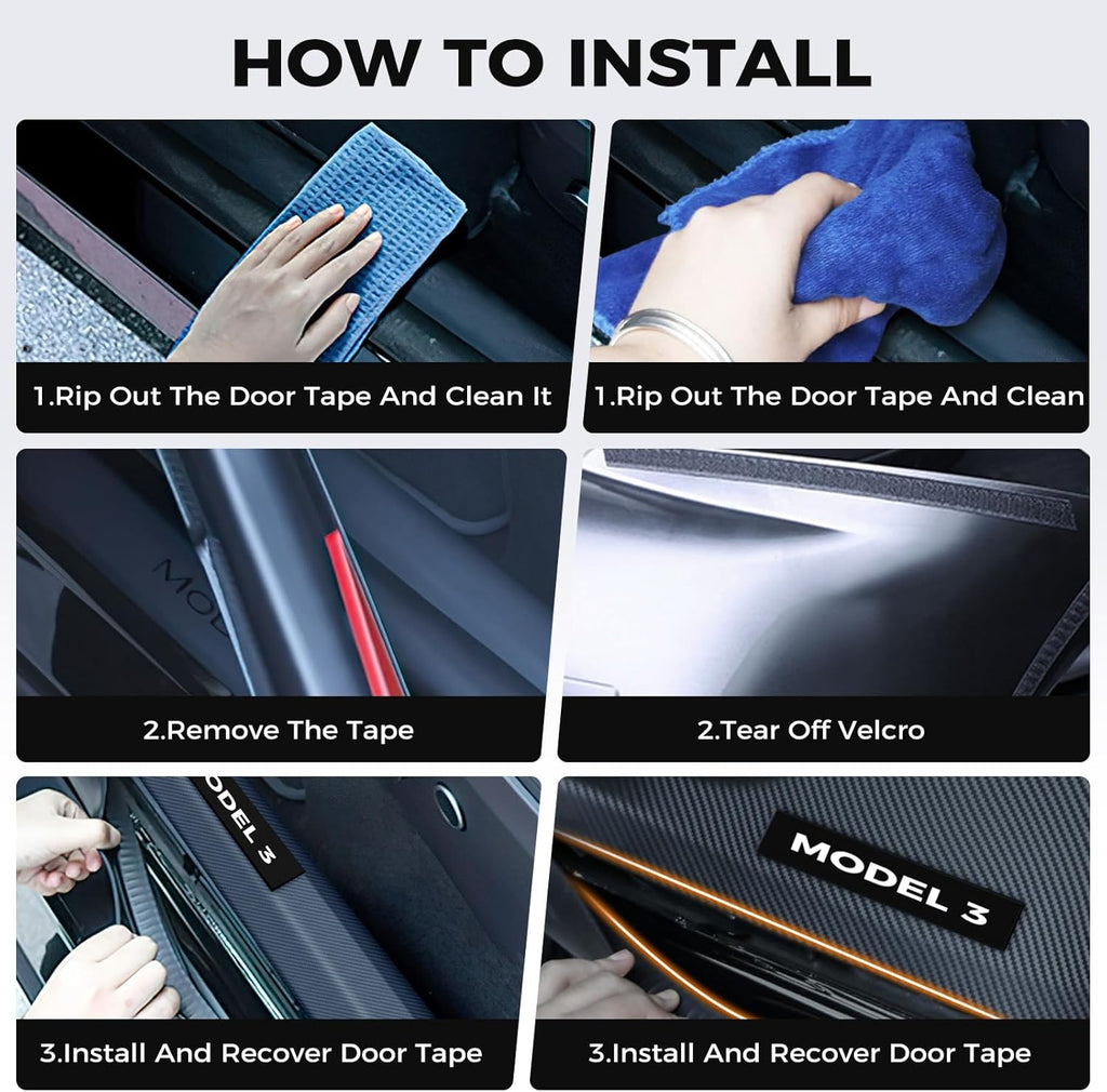 Protectores de Umbral de Puerta Tesla Model 3 Highland (8 piezas)
