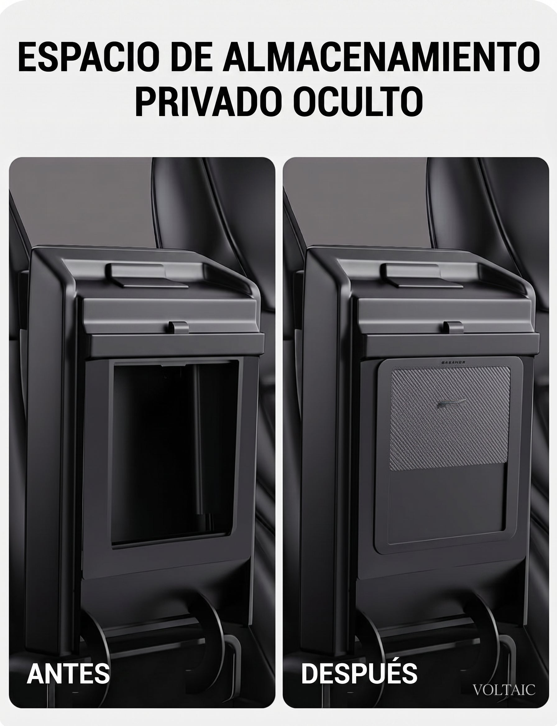 Caja de Almacenamiento Oculta para Reposabrazos Tesla Model 3/Y