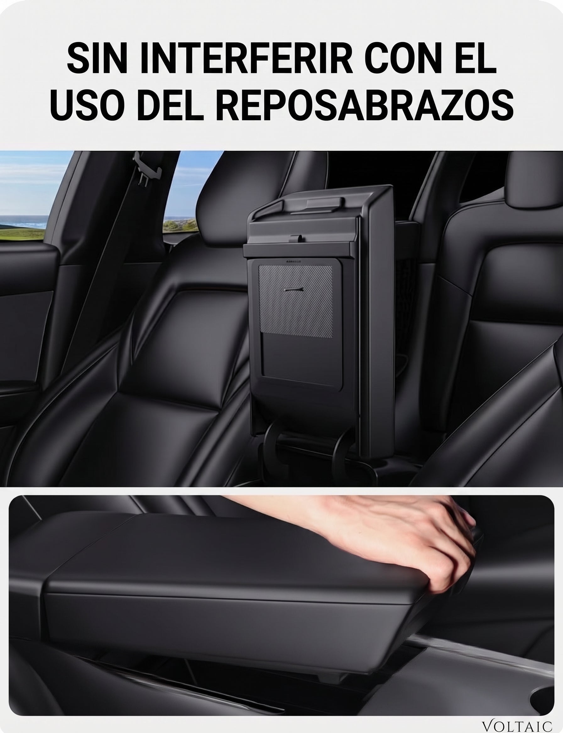 Caja de Almacenamiento Oculta para Reposabrazos Tesla Model 3/Y